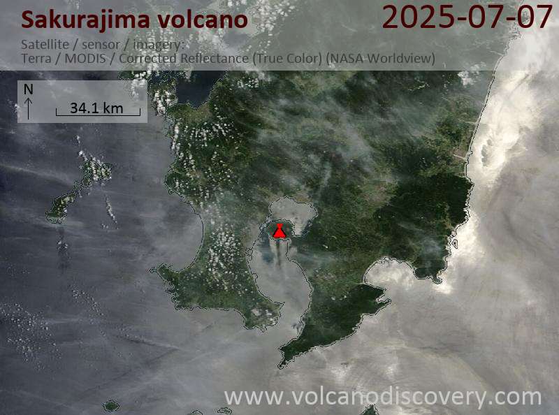Sakurajima Volcano Volcanic Ash Advisory: VA EMISSIONS CONTINUING OBS VA DTG: 07/1720Z to 9000 ft (2700 m)