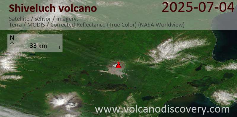 Shiveluch Volcano Volcanic Ash Advisory: POSS ERUPTION OBS AT 20250704/1650Z FL150 EXTD W OBS VA DTG: 04/1730Z to 15000 ft (4600 m)