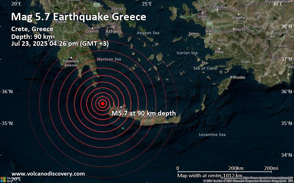 Russian earthquake and volcano map