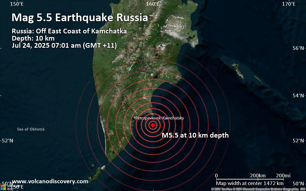 Earthquakes near russia