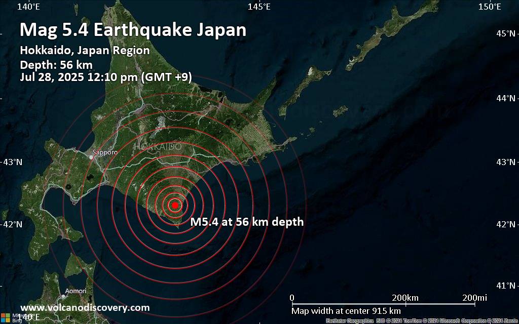 2025 japan earthquake epicentre