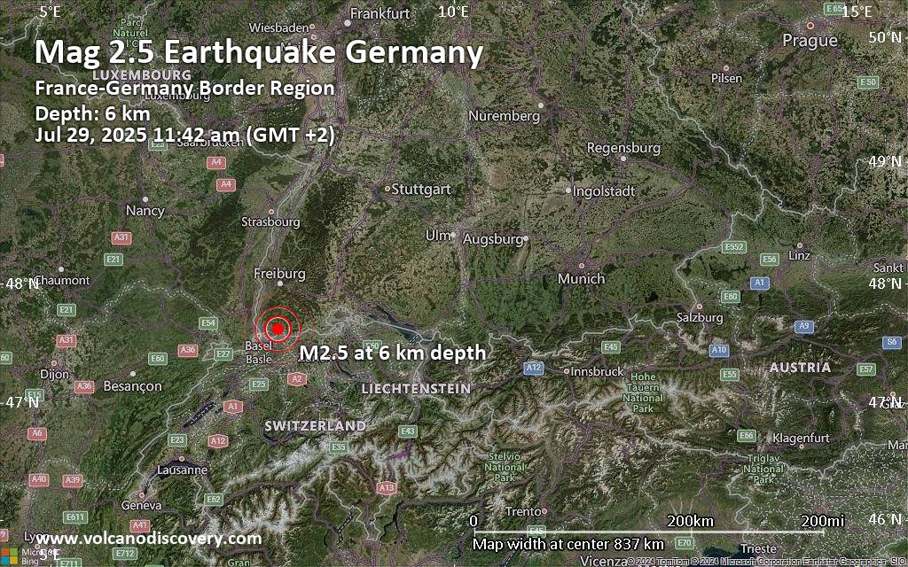 Earthquakes 2025 map