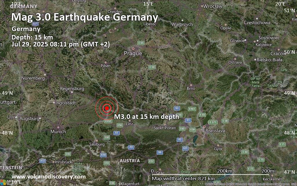 Earthquake today in map