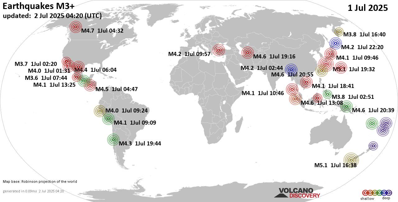 time of earthquake july 4 2025