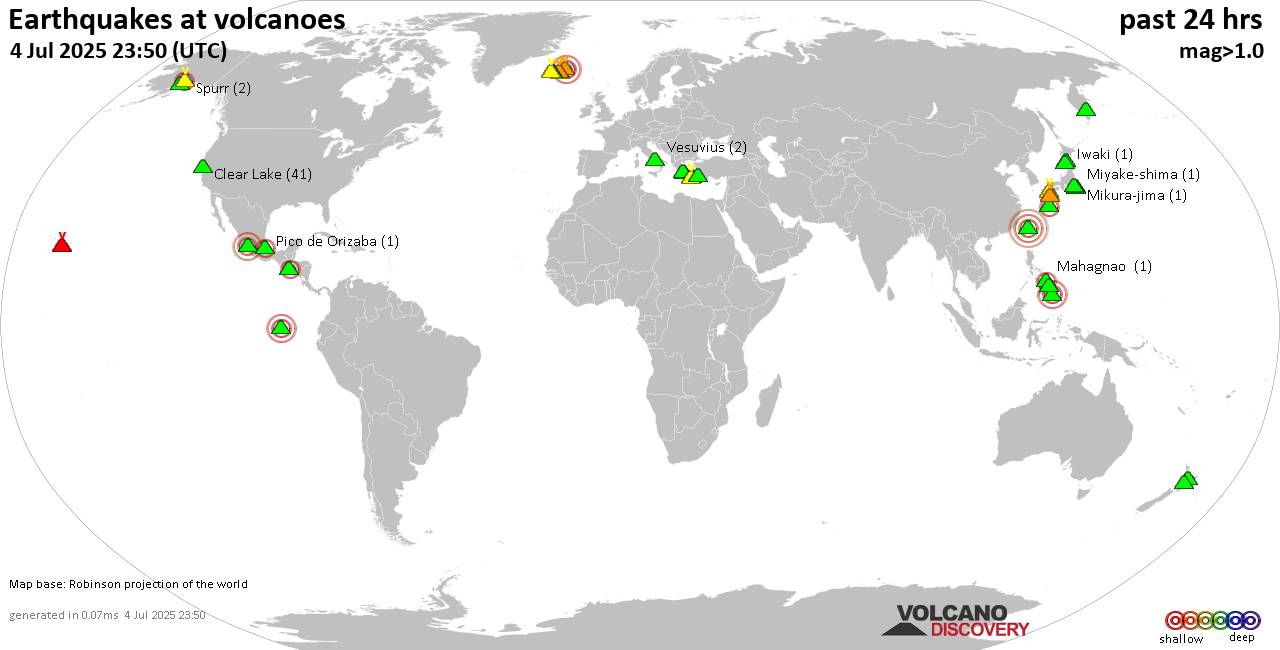 Volcano earthquake report for Friday, 4 Jul 2025