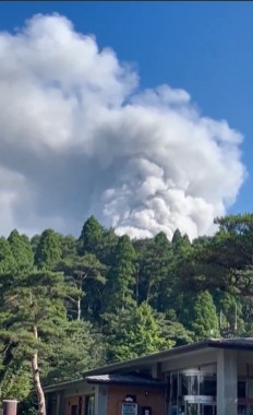 Kirishima volcano (Kyushu, Japan): degassing and small ash emissions continue
