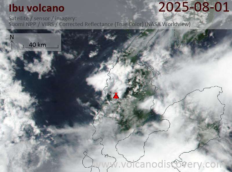 Ibu Volcano Volcanic Ash Advisory: VA REPORTED TO FL070 MOV W AT 01/1313Z OBS VA DTG: 01/1320Z to 7000 ft (2100 m)