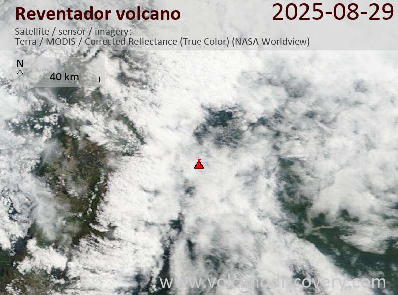 Reventador Volcano Volcanic Ash Advisory: NEW VA EMS RPRTD  to 14000 ft (4300 m)