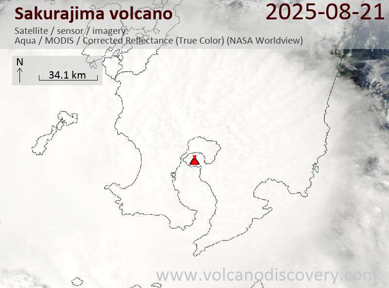 Sakurajima Volcano Volcanic Ash Advisory: EXPLODED AT 20250821/2021Z OVER FL060 EXTD SE OBS VA DTG: 21/2010Z