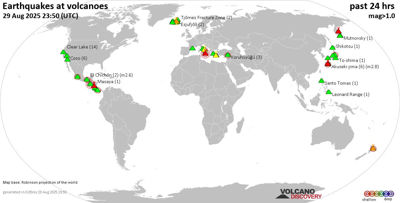Volcano earthquake report for Friday, 29 Aug 2025