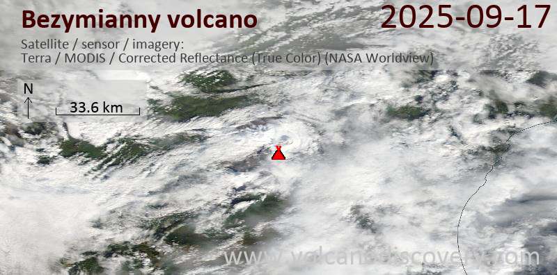 Bezymianny Volcano Volcanic Ash Advisory: VA AT 20250917/0940Z FL120 EXTD SW OBS VA DTG: 17/0940Z to 12000 ft (3700 m)