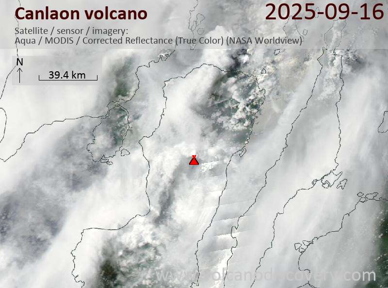 Satellite image of Canlaon volcano on 16 Sep 2025