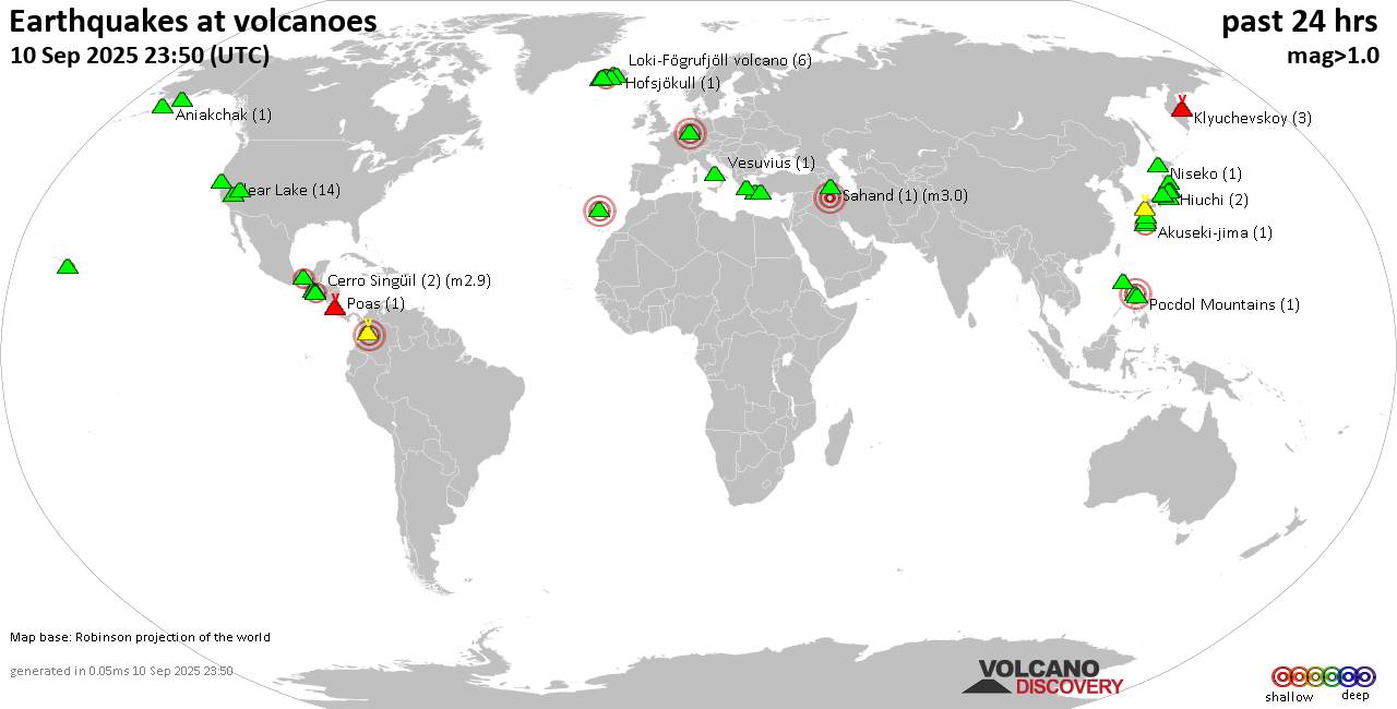 Volcano earthquake report for Wednesday, 10 Sep 2025