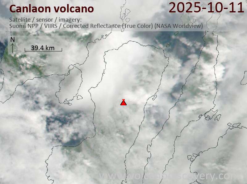 Satellitenbild des Canlaon Vulkans am 11 Oct 2025
