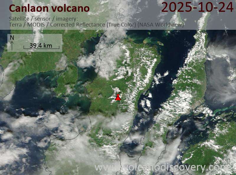 Satellite image of Canlaon volcano on 24 Oct 2025