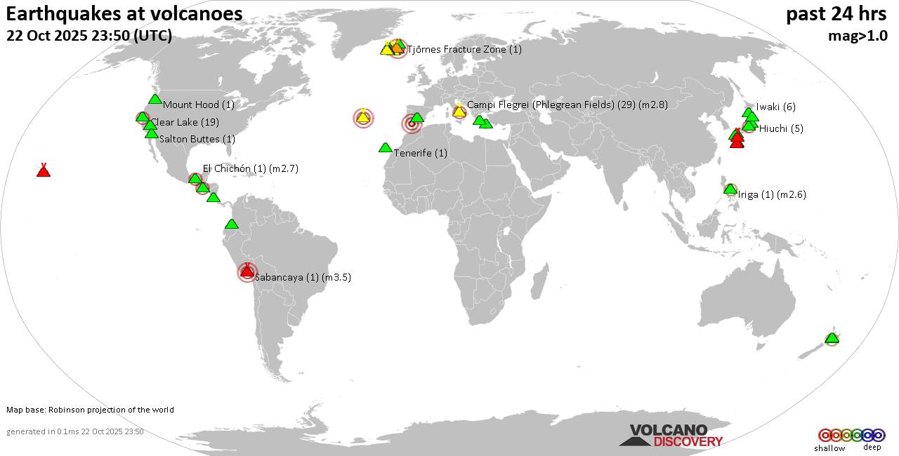 Volcano earthquake report for Wednesday, 22 Oct 2025