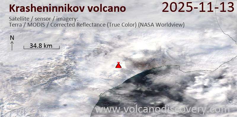 Krasheninnikov Volcano Volcanic Ash Advisory: VA AT 20251113/2304Z FL120 EXTD N MOV 5KT REPORTED OBS VA DTG: 13/2300Z