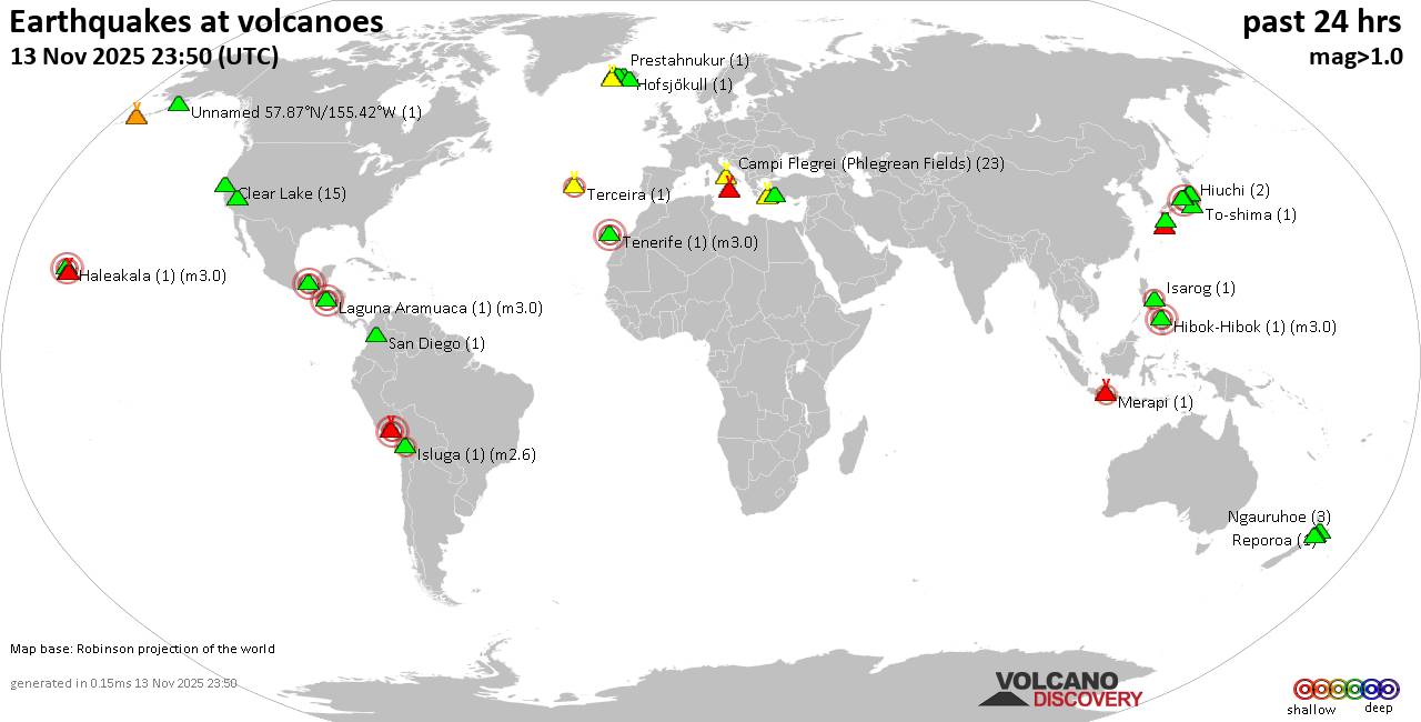 Volcano earthquake report for Thursday, 13 Nov 2025