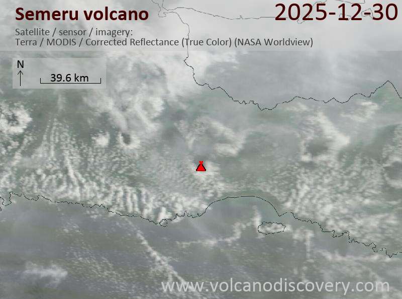 Semeru Volcano Volcanic Ash Advisory: VA TO FL150 LAST REPORTED AT 30/0037Z EST VA DTG: 30/0950Z to 15000 ft (4600 m)