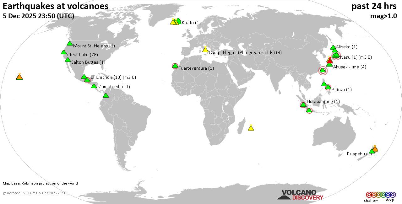 Volcano earthquake report for Friday, 5 Dec 2025