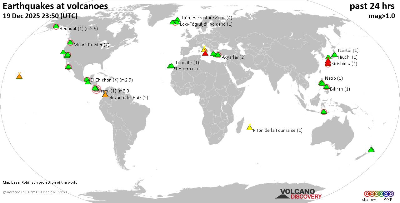 Volcano earthquake report for Friday, 19 Dec 2025