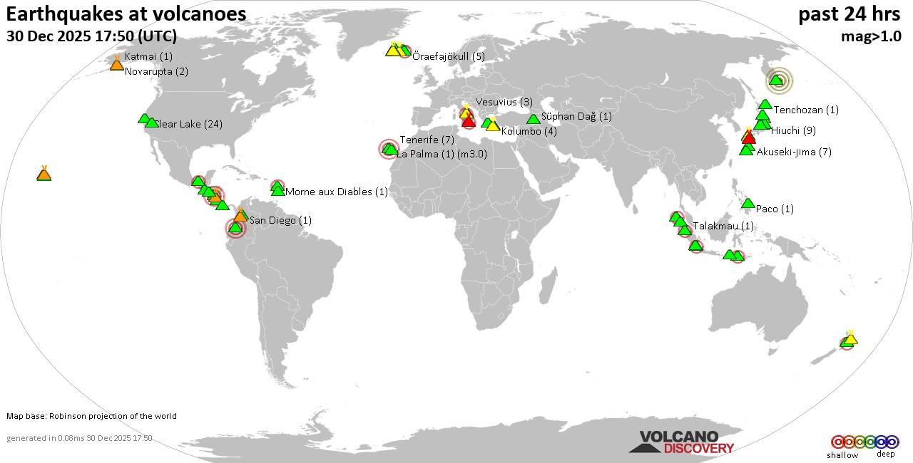 Volcano earthquake report for Tuesday, 30 Dec 2025