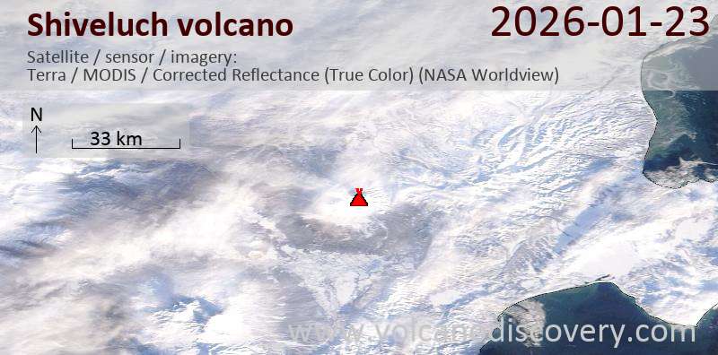 Shiveluch Volcano Volcanic Ash Advisory: POSS ERUPTION OBS AT 20260123/0730Z FL290 EXTD N OBS VA DTG: 23/0740Z to 29000 ft (8800 m)