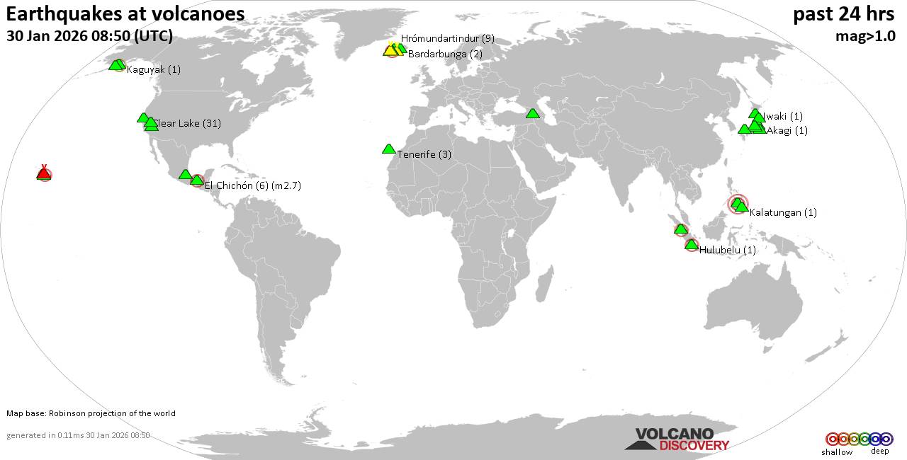 Volcano earthquake report for Friday, 30 Jan 2026