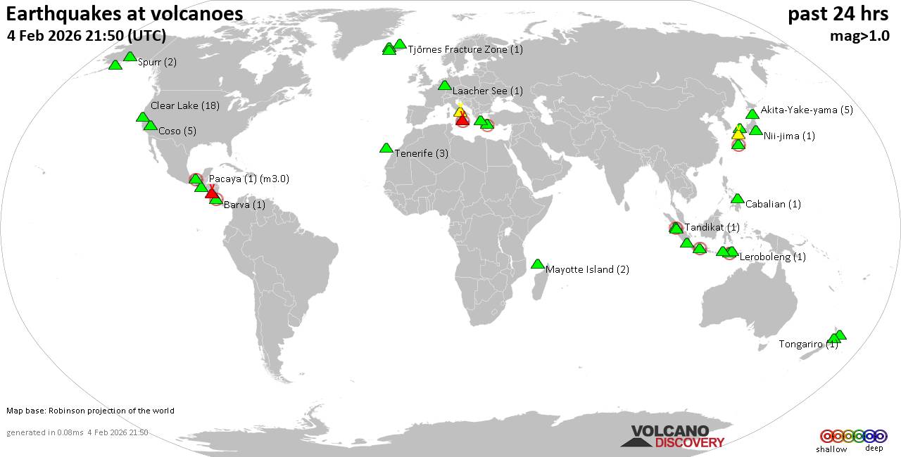 Volcano earthquake report for Wednesday,  4 Feb 2026