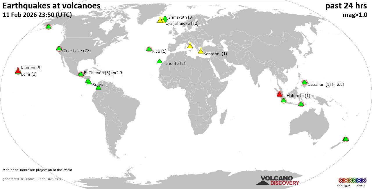 Volcano earthquake report for Wednesday, 11 Feb 2026