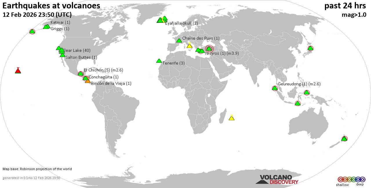 Volcano earthquake report for Thursday, 12 Feb 2026