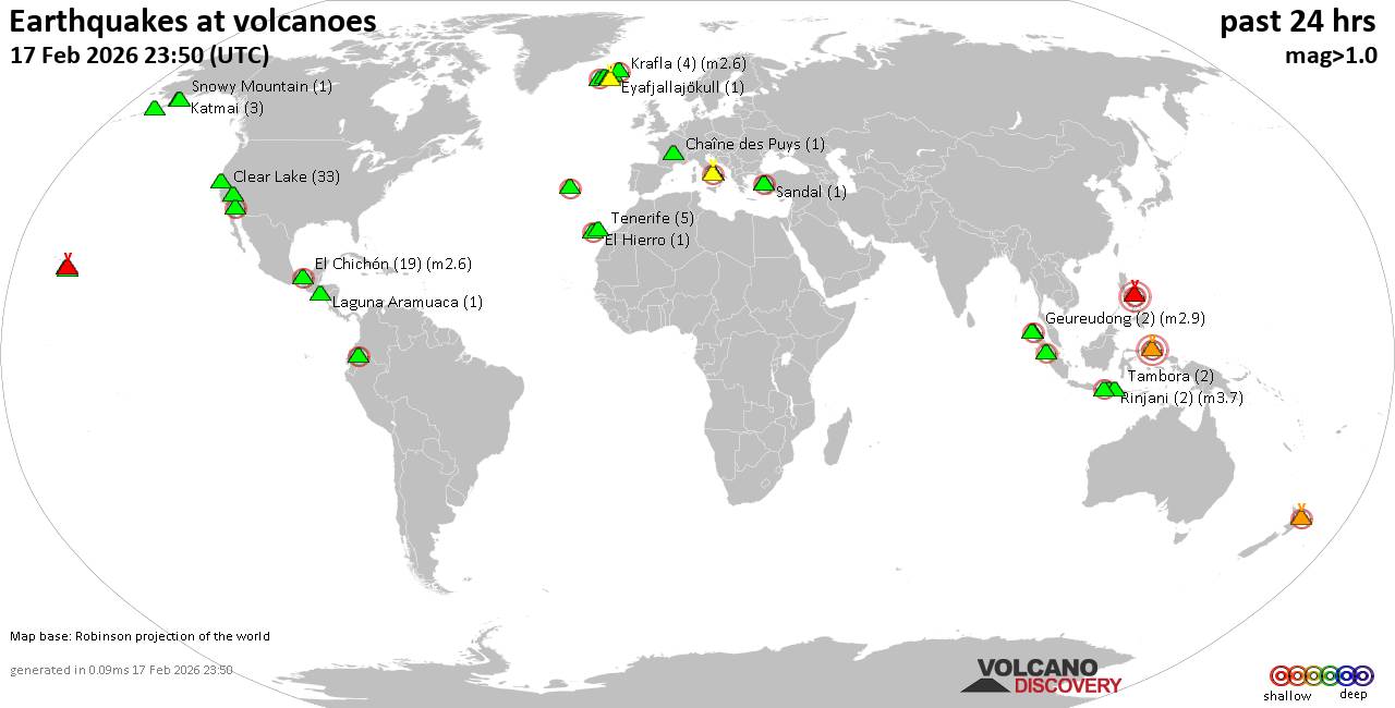 Volcano earthquake report for Tuesday, 17 Feb 2026