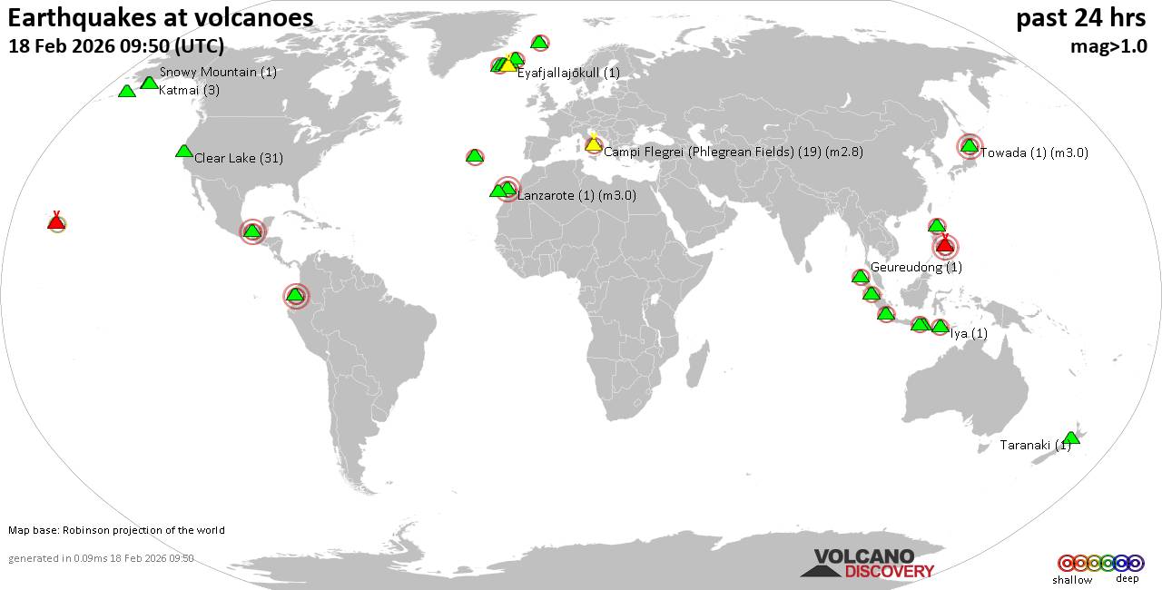Volcano earthquake report for Wednesday, 18 Feb 2026