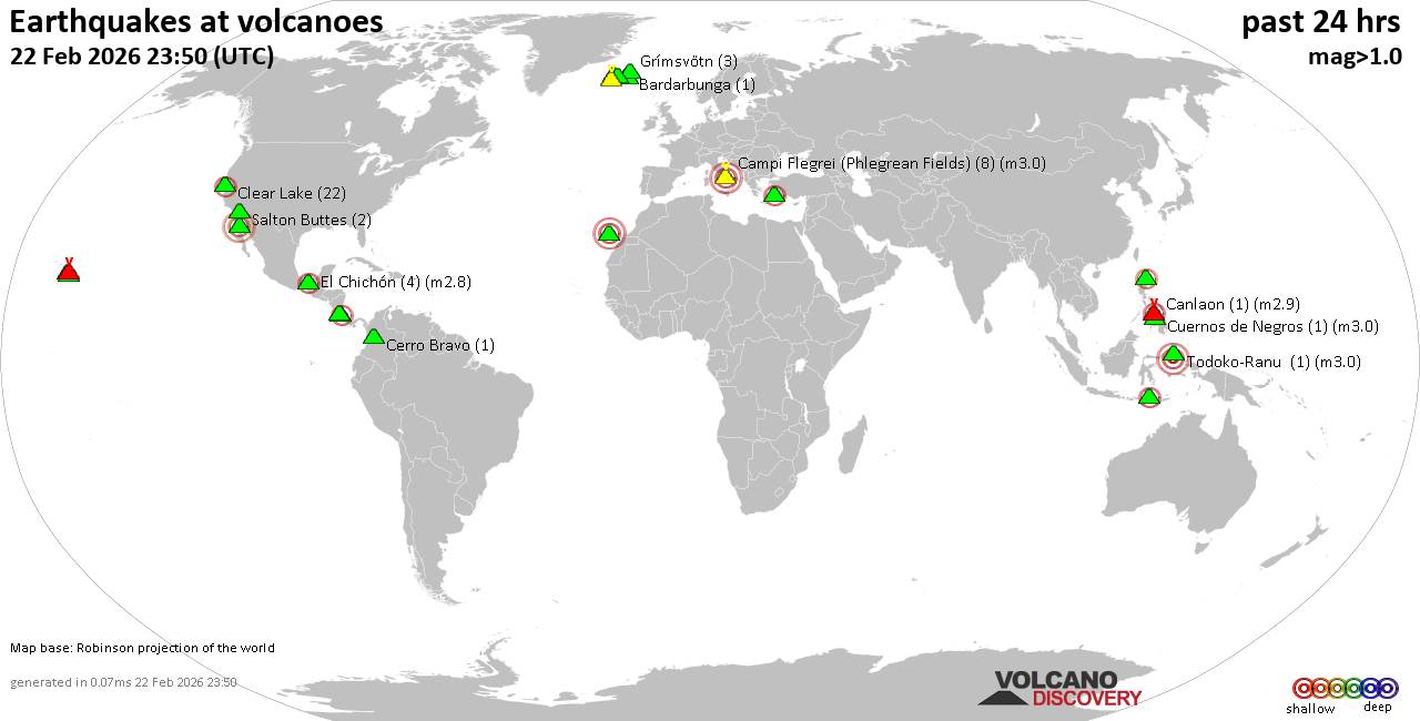 Volcano earthquake report for Sunday, 22 Feb 2026