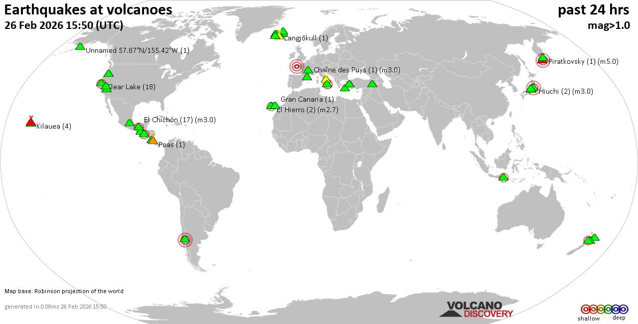 Volcano earthquake report for Thursday, 26 Feb 2026