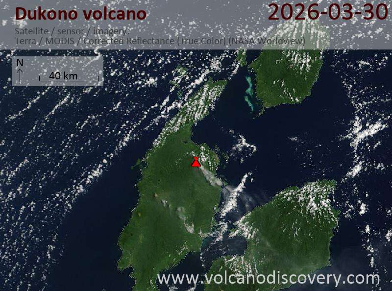 Dukono Volcano Volcanic Ash Advisory: VA TO FL070 OBS EXT SE AT 30/1100Z OBS VA DTG: 30/1100Z to 7000 ft (2100 m)