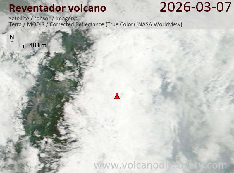 Reventador Volcano Volcanic Ash Advisory: NEW VA EMS RPRTD  to 14000 ft (4300 m)