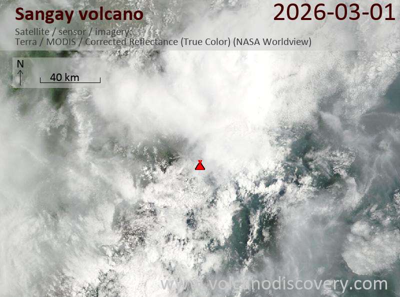 Sangay Volcano: sporadic emissions of volcanic ash