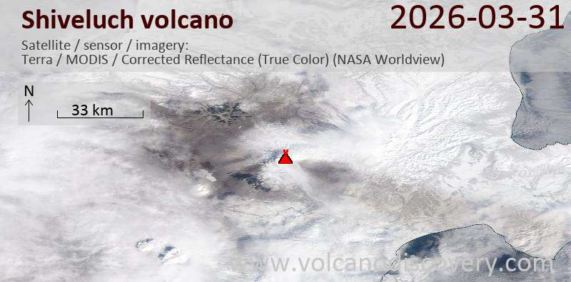 Shiveluch Volcano Volcanic Ash Advisory: POSS ERUPTION OBS AT 20260331/1230Z FL290 EXTD E OBS VA DTG: 31/1320Z to 29000 ft (8800 m)