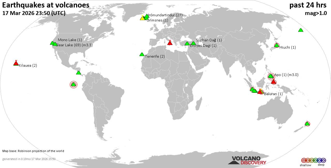 Volcano earthquake report for Tuesday, 17 Mar 2026