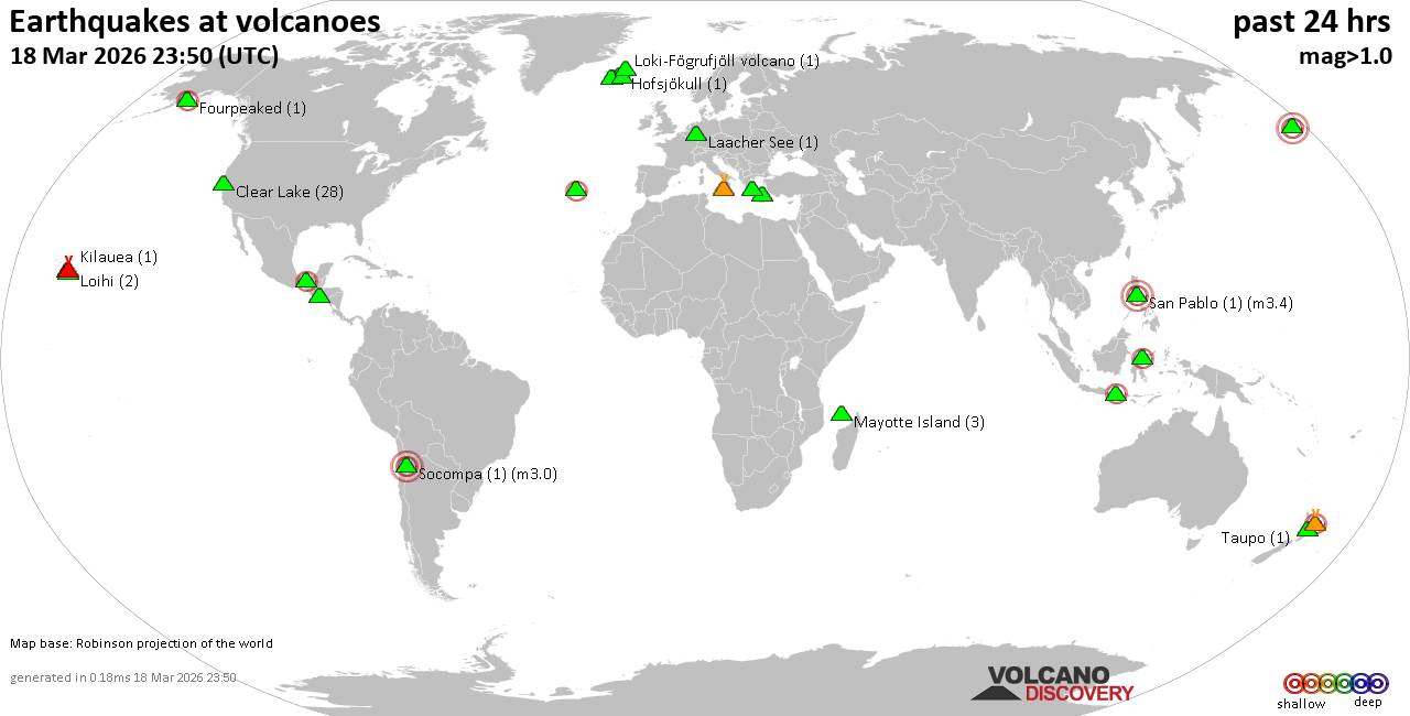 Volcano earthquake report for Wednesday, 18 Mar 2026