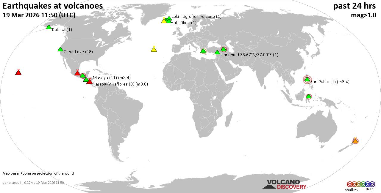 Volcano earthquake report for Thursday, 19 Mar 2026