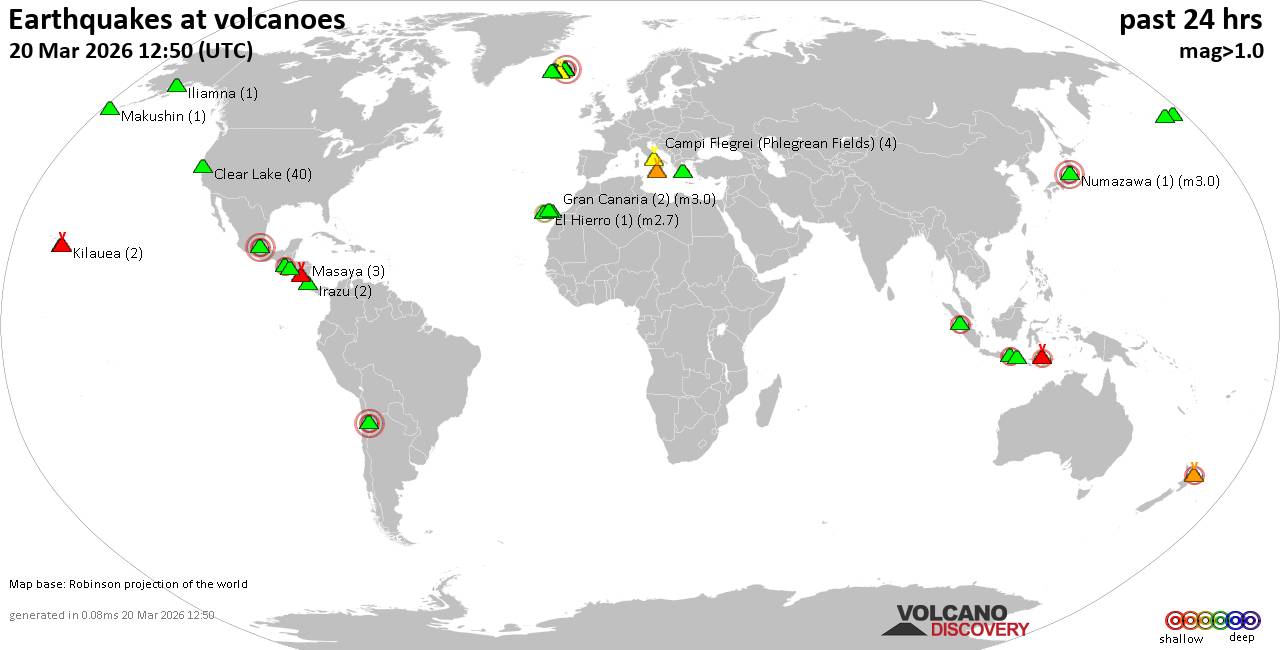 Volcano earthquake report for Friday, 20 Mar 2026