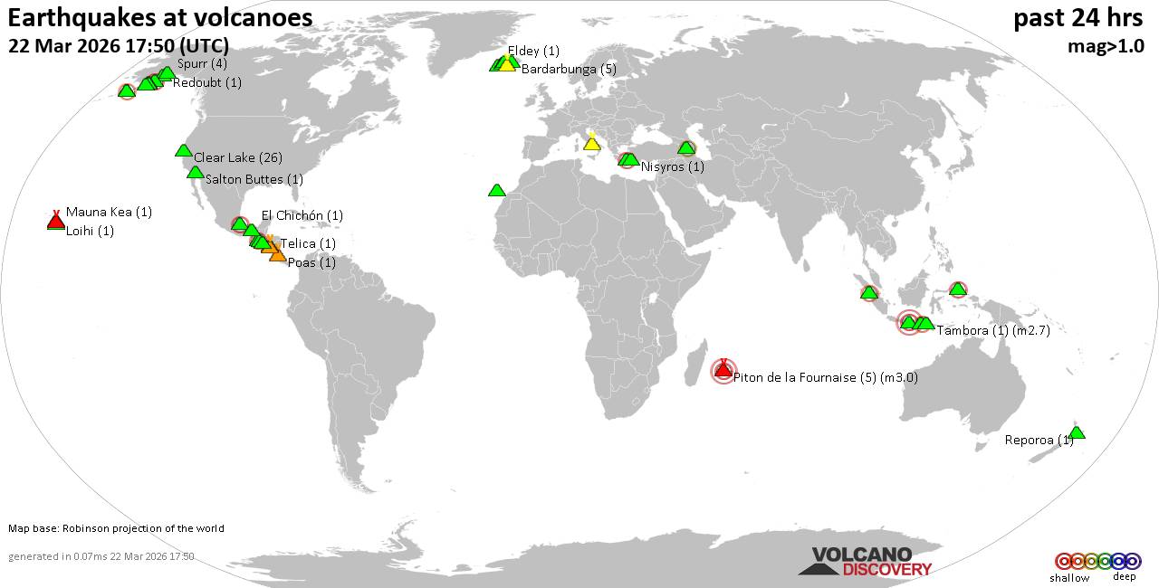 Volcano earthquake report for Sunday, 22 Mar 2026