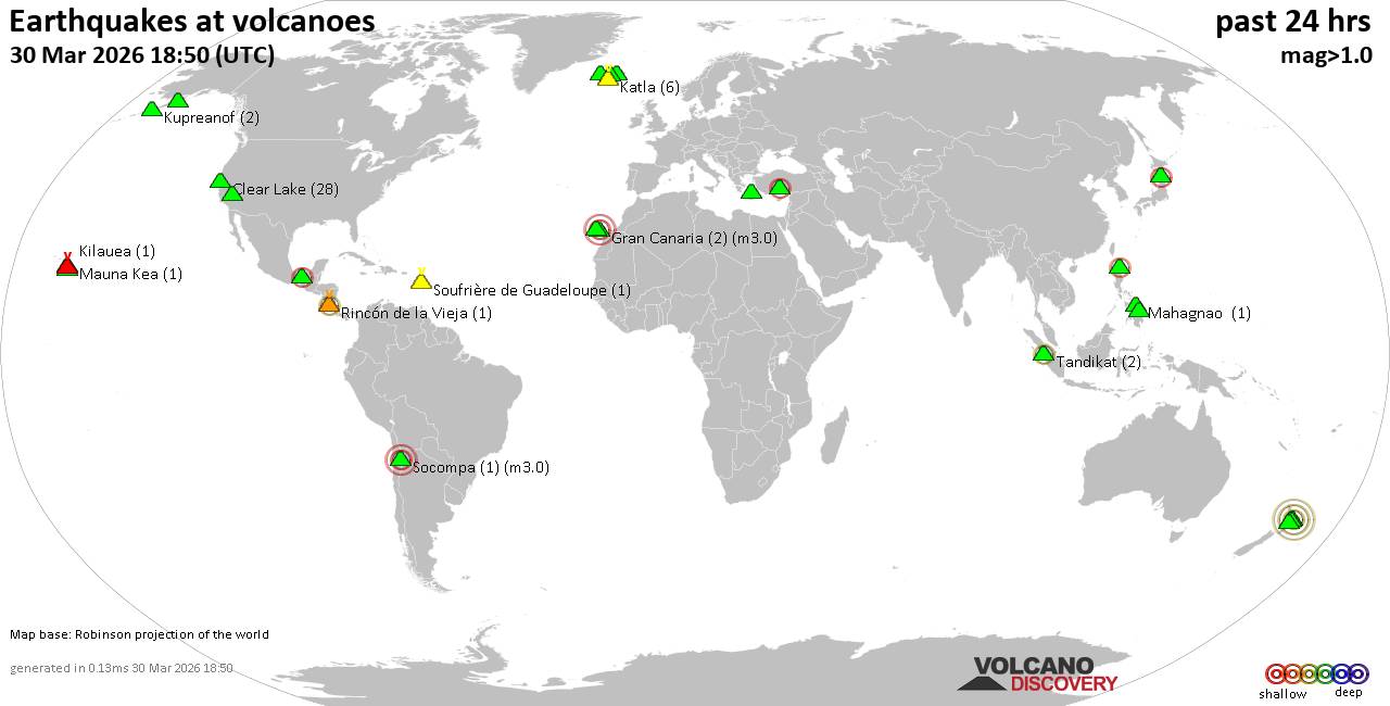 Volcano earthquake report for Monday, 30 Mar 2026