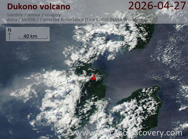 Dukono Volcano Volcanic Ash Advisory: VA PLUME TO FL080 OBS AT 27/1950Z EXTENDING WSW to 8000 ft (2400 m)