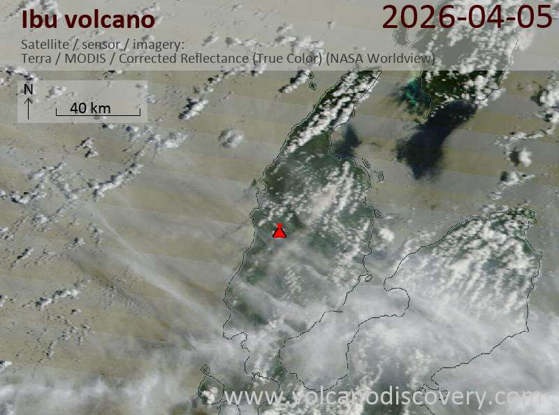Ibu Volcano Volcanic Ash Advisory: VA TO FL070 REP FM GND 05/0143Z MOV SW EST VA DTG: 05/0230Z to 7000 ft (2100 m)