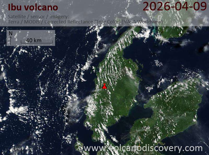 Ibu Volcano Volcanic Ash Advisory: VA TO FL070 LAST REPORTED AT 09/1033Z MOV SE to 7000 ft (2100 m)