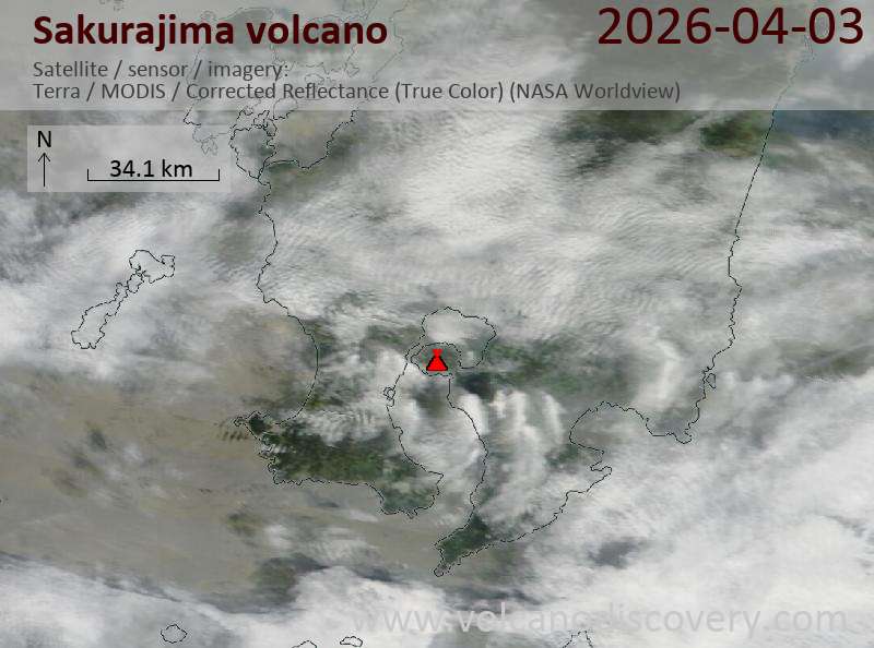 Sakurajima Volcano Volcanic Ash Advisory: VA AT 20260403/0916Z 10NM S OF HKC FL040 EXTD NW REPORTED
