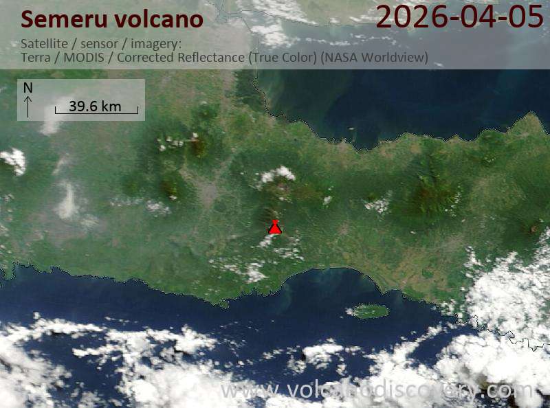 Semeru Volcano Volcanic Ash Advisory: VA TO FL150 OBS ON SAT MOV WSW 05/0230Z EST VA DTG: 05/0620Z to 15000 ft (4600 m)